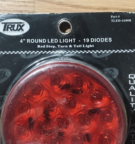 TRUX TLED-4100R 4″ inch Red Stop Turn & Tail Light Round LED – 19 Diodes NEW - Picture 4 of 6