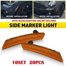 2-20x Front Wheel Fender Side Marker Light Housings Amber For Mini Cooper 07-16 2-20x Front Wheel Fender Side Marker Light Housings Amber For Mini Cooper 07-16