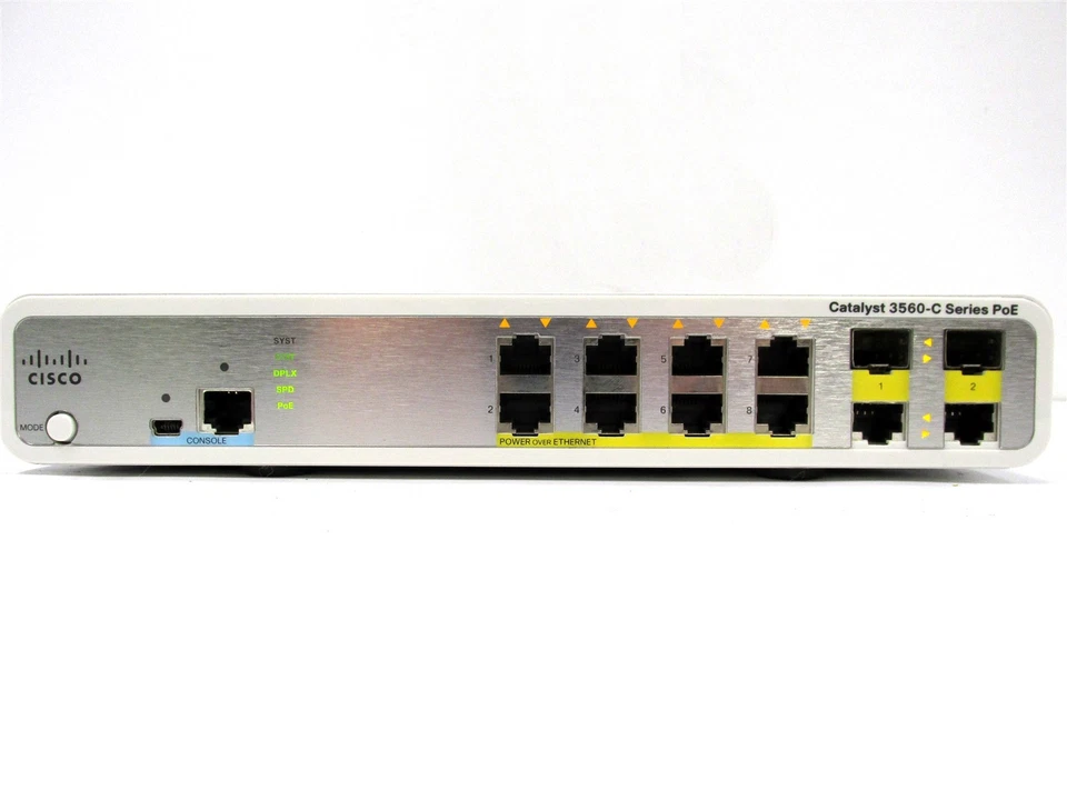 Conmutador GbE administrado Cisco Catalyst 3560-C 8 puertos 124 W POE WS-C3560C-8PC-S Foto 3 de 4