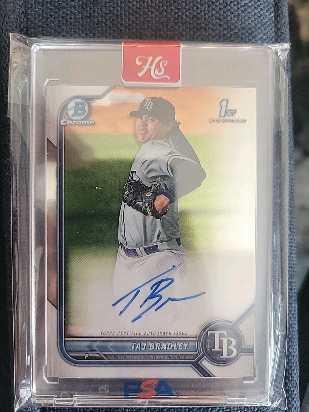 2022 Bowman Chrome 1st Auto Taj Bradley #CPA-TB Tampa Rays Rookie RC On Card