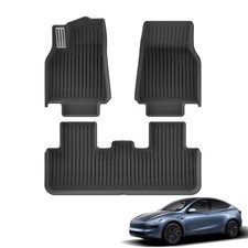 3PCS Floor Mats for Tesla Model Y Juniper 2021-2024 2025 2026 All Weather TPE...