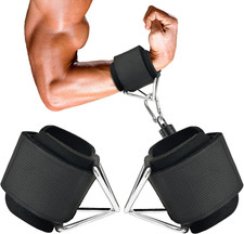 Adjustable Wrist Cuffs for Cable Machine, Neoprene Padded Straps, 2 Pack Comfort