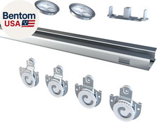 Bypass Sliding Door Track Hardware 48", Wardrobe Closet Door Steel Track Set, Ea