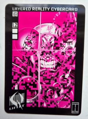 Harris Comics Clear Trading Card #V1.2 Layered Reality Cybercard Q-Unit Promo