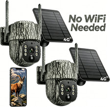 Trail Camera No WiFi 4G Cellular Solar Powered 2.5K Live View Hunting Game Cam