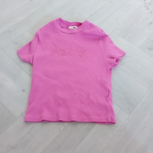 H&M Girls Ribbed T-Shirt | UK10-12 | Vibrant Pink | Stretch | Stylish | Comfy - Picture 1 of 7