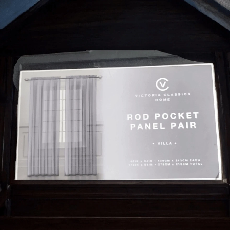 PAR DE PANELES DE BOLSILLO VICTORIA'S CLASSIC HOME ROD *VILLA* 55"X84"ea Nuevo PLATA/GRIS Foto 3 de 4