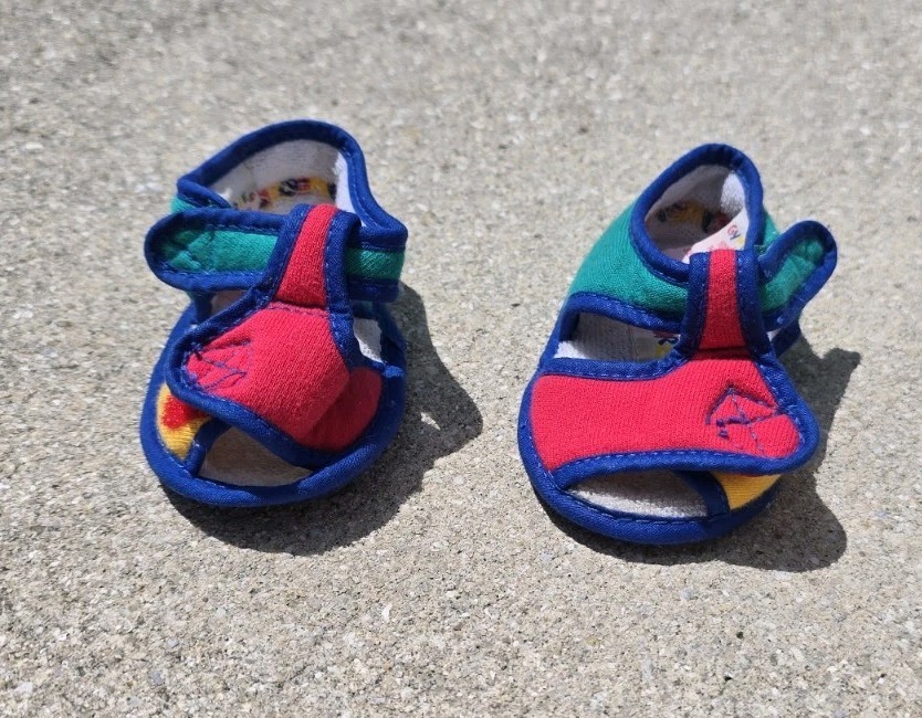 SAOLA Sandali vintage anni 90 Gymboree cotone suola morbida scarpa culla bambino colori primari TG 1 2