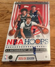 2025-2026 NBA Hoops Basketball Hobby Box - Factory Sealed.  1 AUTO per box