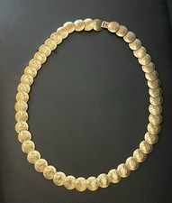 Vintage Elastic Gold  Elizabeth II Regina  Coin Belt 37  L