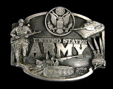 United States Army Siskiyou J-50 Vintage Belt Buckle from 1987 Tanks Artillery
