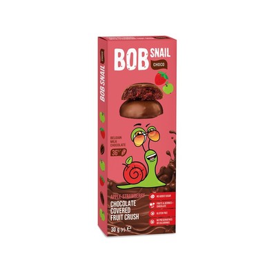 Bob snail przekąska choco jabłko  truskawka w mlecznej czekoladzie bielgijskiej 