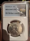 NGC - 1962 D - 90% Silver - Franklin Half Dollar - Brilliant Uncirculated