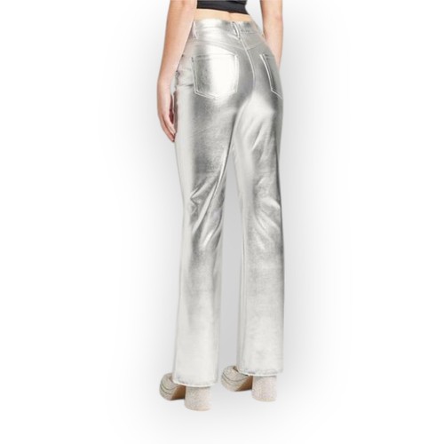 NEU 12 WILD FABLE hoch geschnitten Stretch Schlag Metallic Silber Hose KOSTENLOSER VERSAND - Bild 1 von 12