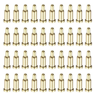 40Pcs 5mm Gold Plated Copper PogoPins Spring Loaded Current Test Probes