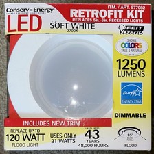 LED DIMMABLE SOFT WHITE 6" RECESS LIGHT RETROFIT KIT 1250 LUMENS USES 21 WATT