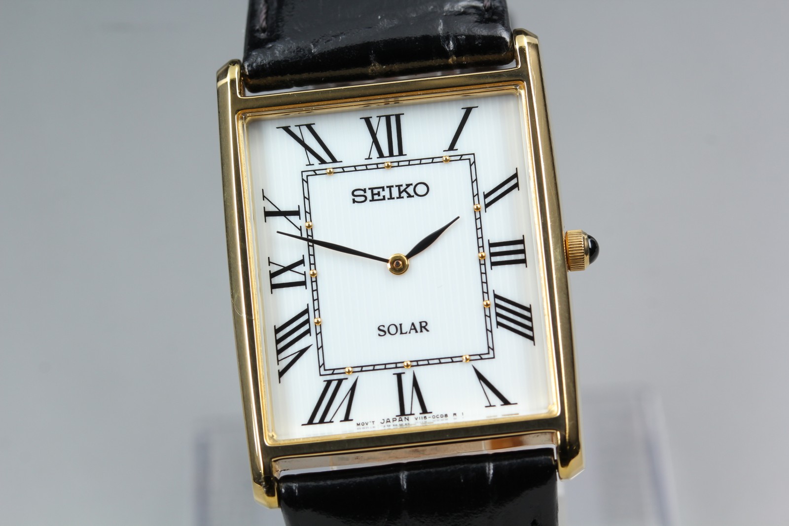 *MINT+++ in Box* Seiko Solor SUP880 V115-0BC0 Tank Roman Quartz Mens Watch JAPAN image 2