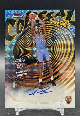 2025-26 Topps Finest - Thomas Sorber Colossal Shots #CS-TS (RC) Gold Auto /50