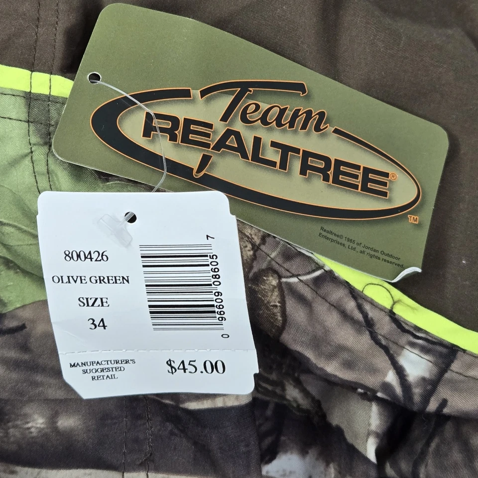 Traje de baño Realtree para hombre 40 verde oliva tabla corta camuflaje microfibra nuevo con etiquetas Foto 3 de 4
