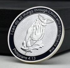 Sincere Prayer Silver Plating Coin Christian Medal Lucky Coin Art Ornament