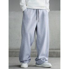 Drawstring Joggers Wide Leg Sweatpants Gym 95%Polyester+5%Spandex Loose Fit