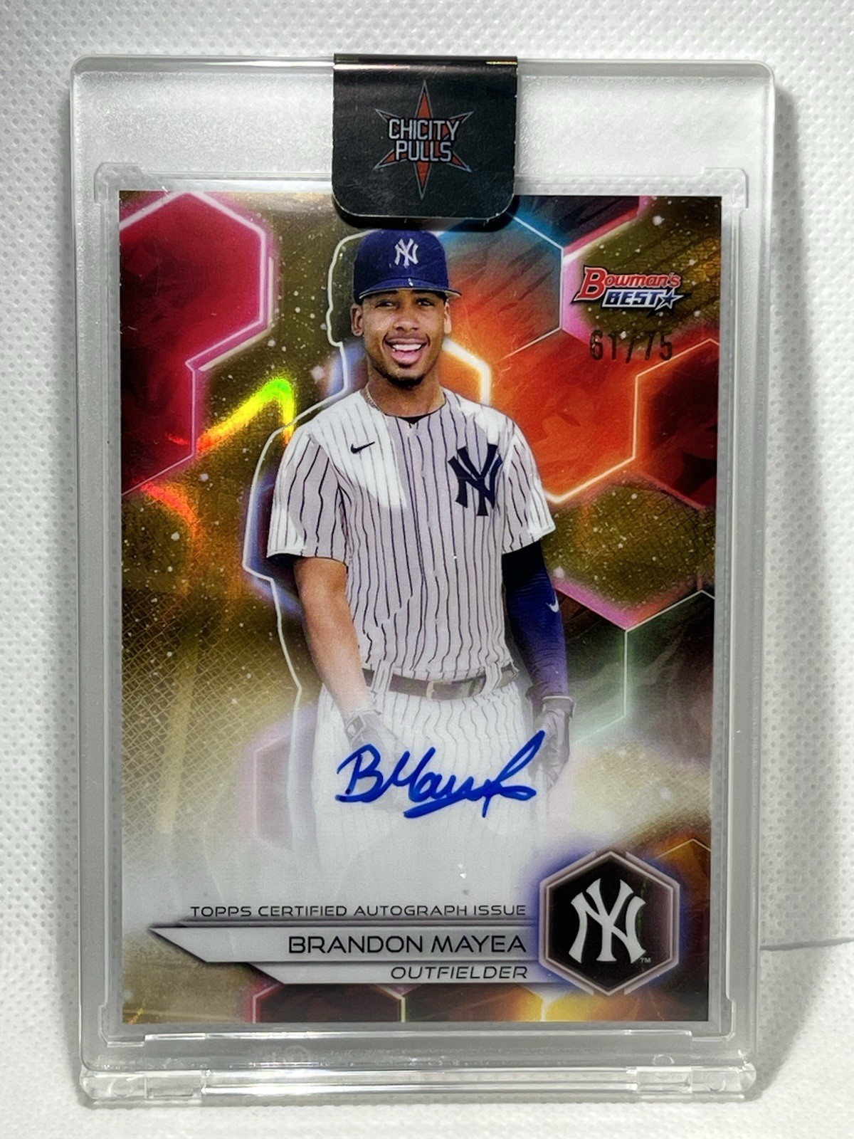 2023 Bowman's Best Brandon Mayea #B23-BM GOLD LAVA Autograph /75 NY Yankees