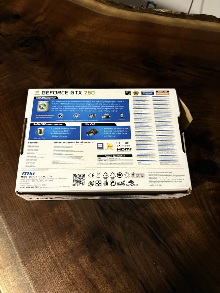 MSI NVIDIA GeForce GTX 750 1GB GDDR5 Graphics Card New, Factory Sealed - Image 3 of 4