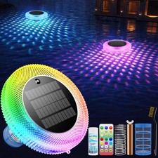 Solar Pool Ionizer Floating Light: Solar Powered Copper Ionizer with Remote C...