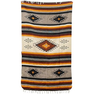Southwest Aztec Diamond Mexikanische Decke | Beige Gelb
