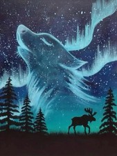 Aurora Wolf Diamond Art Kits for Adults,Deer 5D Diamond Painting Kits for Beg...