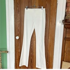   Ecru   White Flare Leg Trousers Office Casual Pants  Size 2   