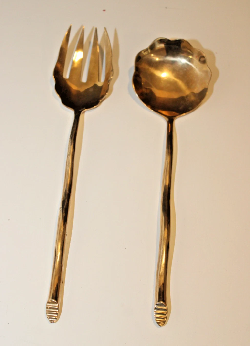 Izabel Lam Stream Bronze salad serving tongs fork spoon