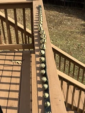 Antique Horse Sleigh Bells 78" Leather strap Brass Graduated Sizes