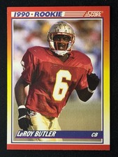 1990 Score LeRoy Butler Florida State Seminoles Rookie Card #619. rookie card picture