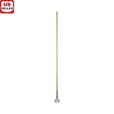 Lacquered Wood Swivel Head Clip-On Dust Mop Handle Durable Zinc-Plated Steel New