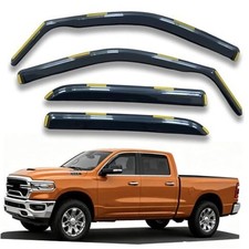 in-Channel Window Visors Vent Deflectors Compatible For Ram 2500/3500 Crew Cab
