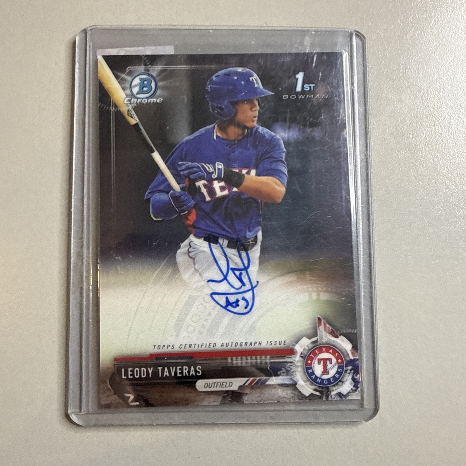 2017 Bowman Chrome - Prospect Autographs Leody Taveras #CPA-LT (AU, RC)