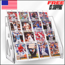 Elevated Clear Acrylic Card Stand Display 4 Tier for Sports Cards Sticker Holder