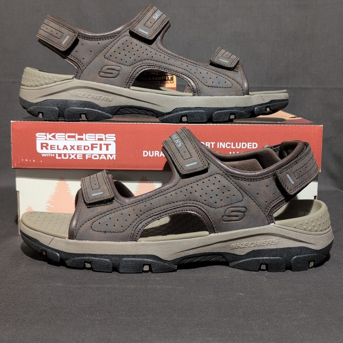 NIB MEN SKECHERS RELAXED FIT TRESMAN  GARO CHOCOLATE LUXE FOAM SANDAL sz 11 SKECHERS Men Relaxed Fit With Luxe Foam Tresmen Garo Size 11  main image 4