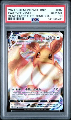 2021 Pokemon SWSH ETB Black Star Promo 87 Eevee VMAX Full Art PSA 10 Gem Mint