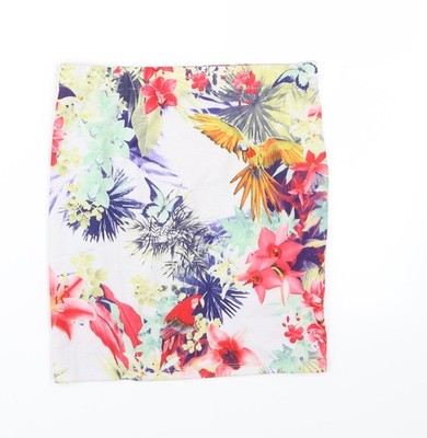 Zara Damen Jersey Bandagenrock Mehrfarbig Blumen Größe S