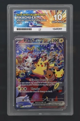 ACE 10 Grading Pikachu ex 30th Celebration SIR 150/128 Foil English 2026