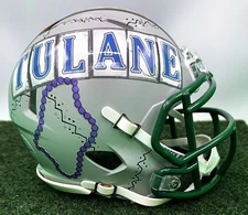 CUSTOM RIDDELL SPEED MINI FOOTBALL HELMET - TULANE GREEN WAVE 2025 CITY EDITION