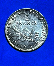 Repubblica Francese- 2 Franchi 1916- Moneta In Argento. Gr 10. QSPL.