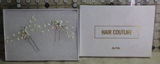 Hair Couture Miss to Mrs faux pearls gold  silver tone rhinestones too 4" wide