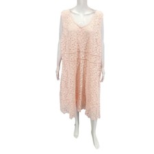 Isaac Mizrahi Live Womens Weekend Dinner Lace Dress Petite 4XP Plus Size Blush