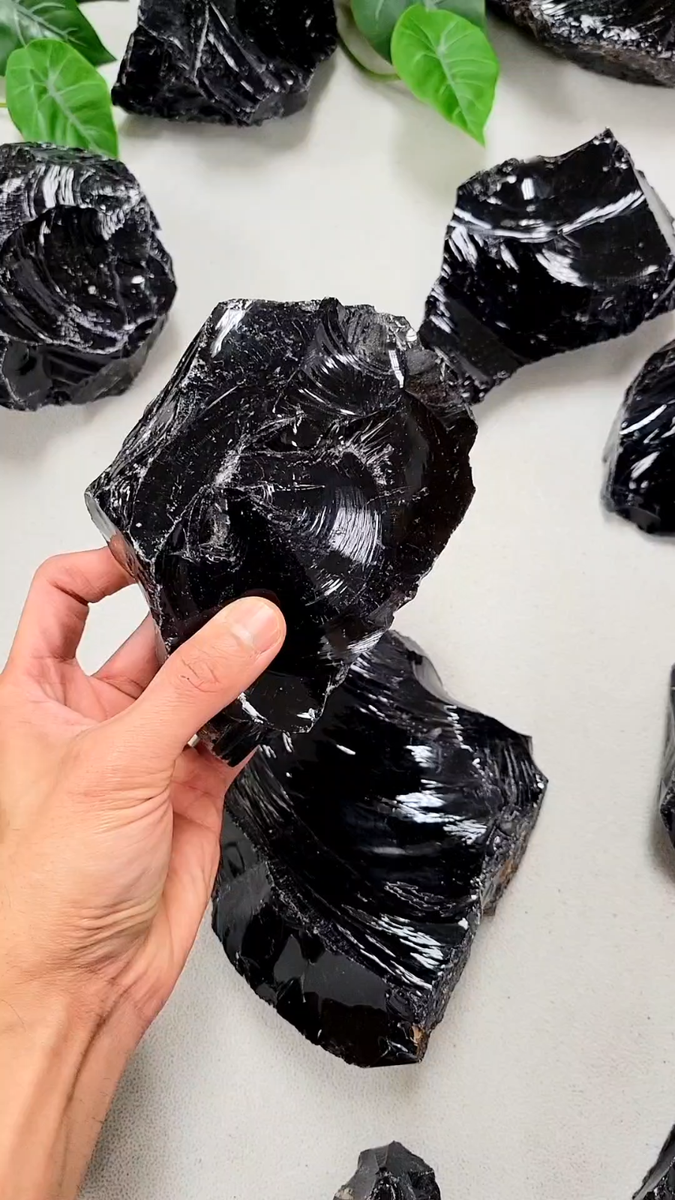 GIANT Black Obsidian Stones Large Raw Healing Crystals Natural