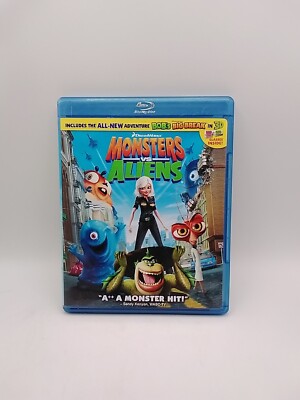 MONSTERS VS ALIENS Blu-ray Only No Slipcover NO 3D GLASSES Used 