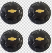 4pcs Chevy Silverado 1500 Tahoe Replacement 6LLUGS BLACK Center Cap w/ black Nut