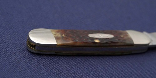 CASE 62131 Canoe 2-Blade Brown Jigged Bone 1984 Holding Knife Unused - Picture 6 of 7